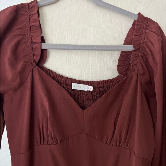 Maroon Ruffle Dress - Picture 4 of 7